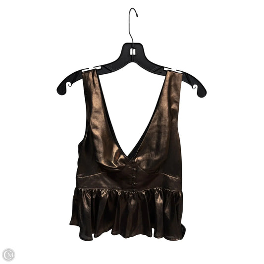 Top Sleeveless By Guess In Bronze, Size: S