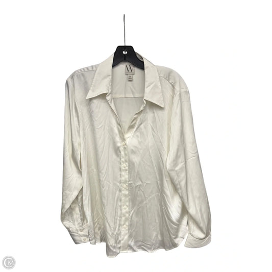 Top Long Sleeve By Worthington In Cream, Size: Xxl