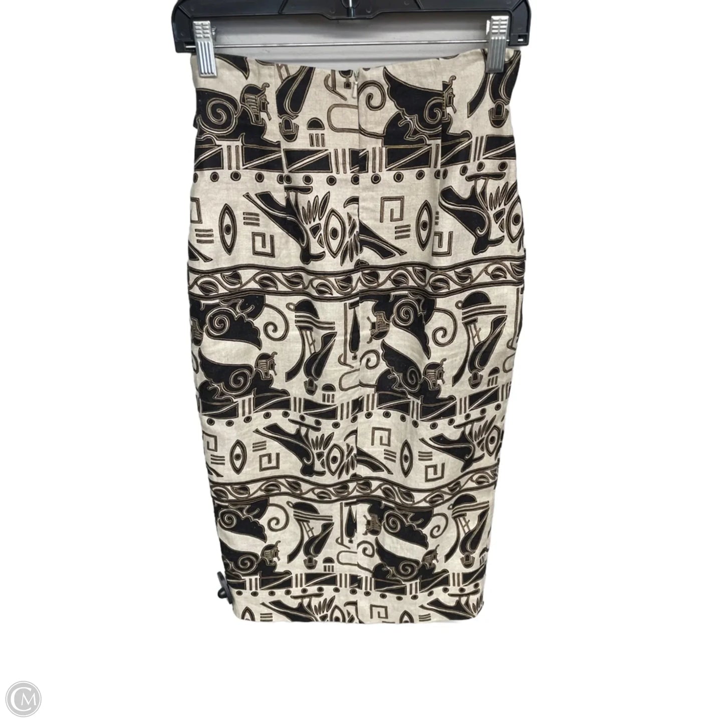Skirt Midi By Andrea Jovine In Black & Tan, Size: 6