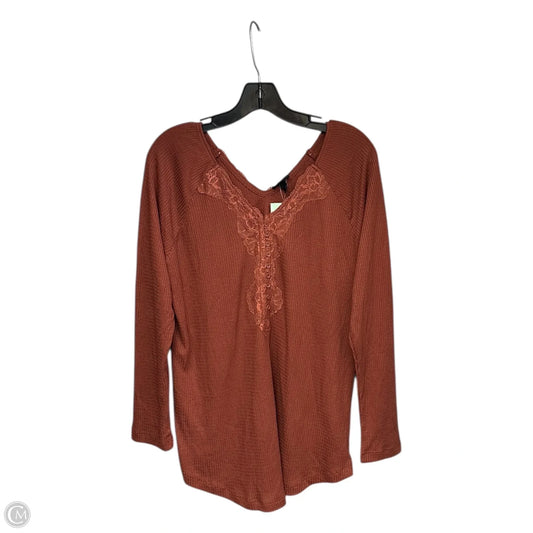 Top Long Sleeve By Torrid In Orange, Size: 1x