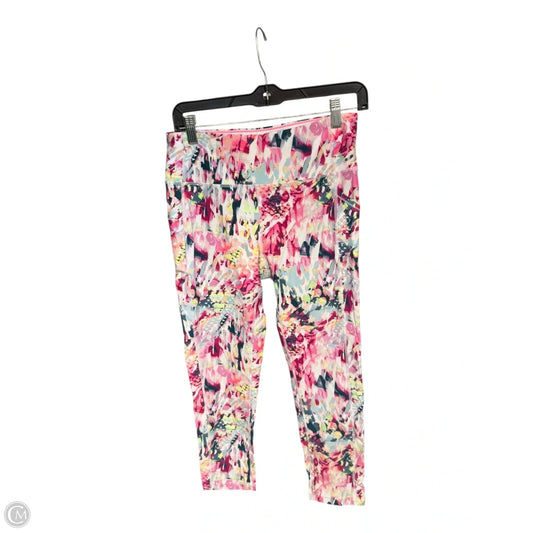 Athletic Leggings Capris By Calvin Klein Performance In Pink & White, Size: L