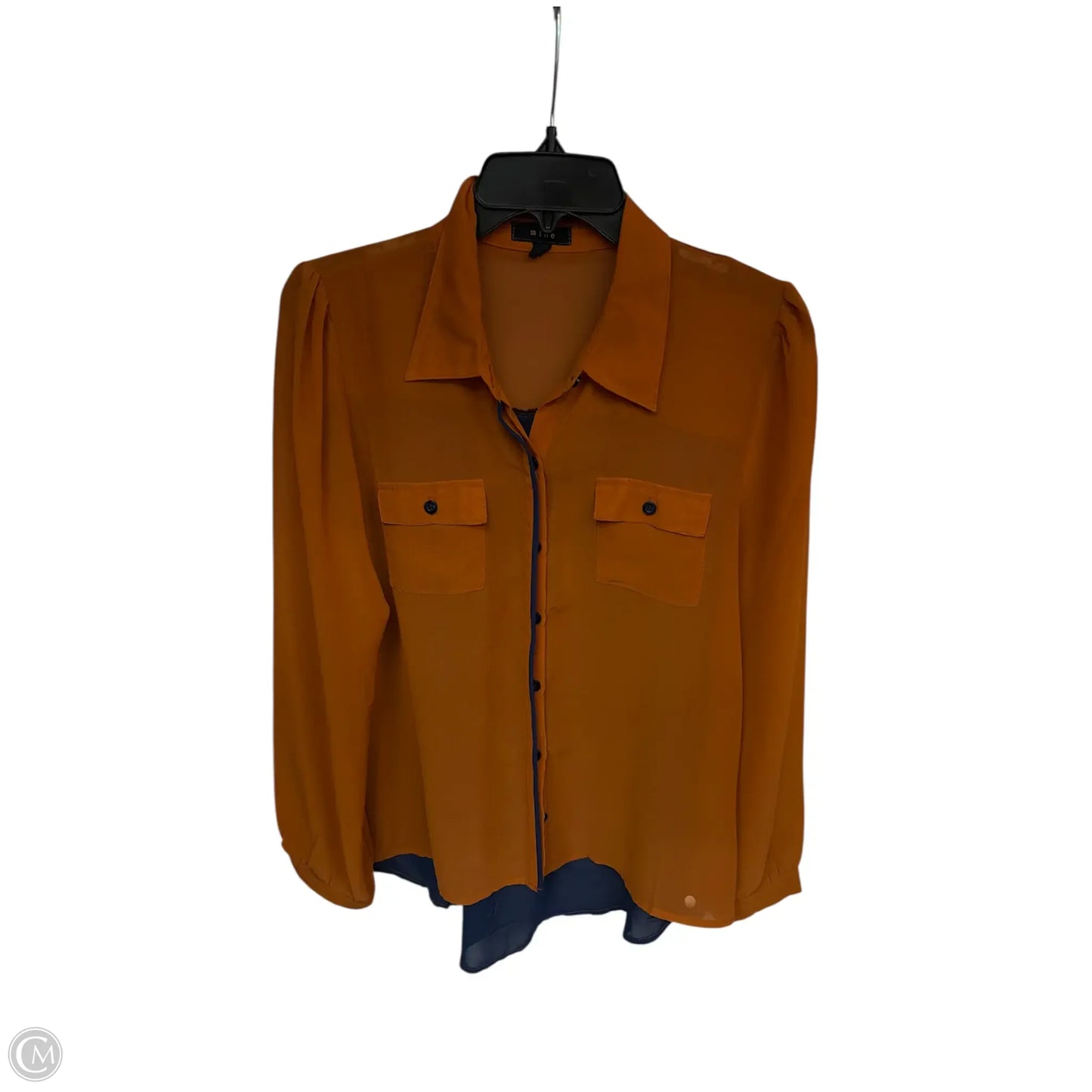 Top Long Sleeve By Clothes Mentor In Blue Denim, Size: M