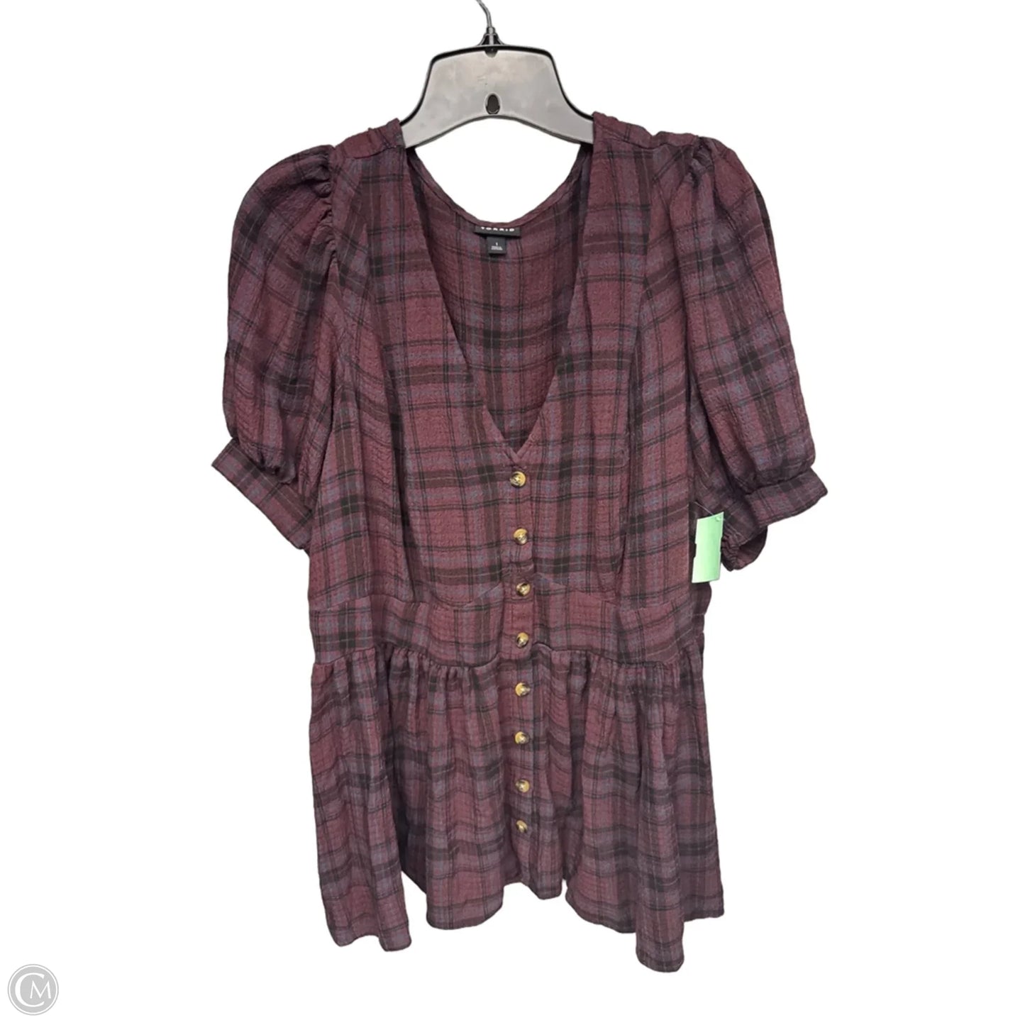 Top Short Sleeve By Torrid In Purple, Size: Xl