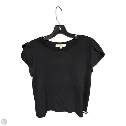 Top Short Sleeve By Loft In Black, Size: L