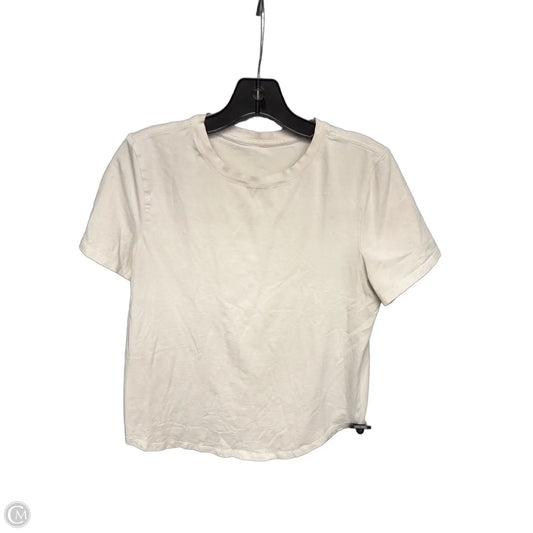 Athletic Top Short Sleeve By Lululemon In Cream, Size: M
