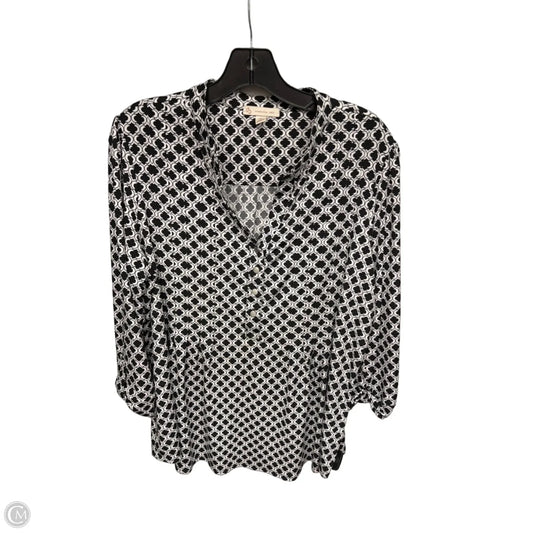 Top Long Sleeve By Clothes Mentor In Black & White, Size: 1x