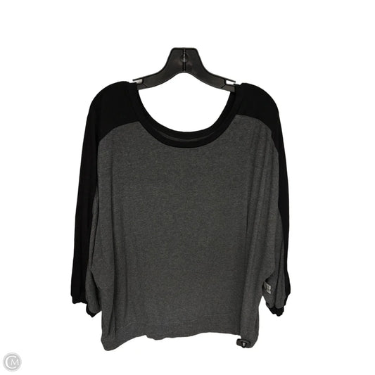 Top Long Sleeve Basic By Torrid In Black & Grey, Size: 3x