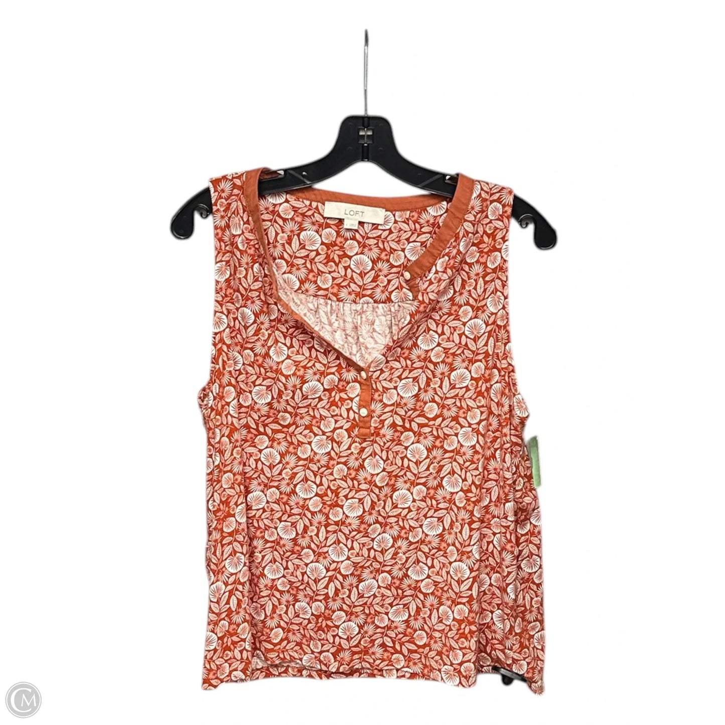 Top Sleeveless By Loft In Orange, Size: L