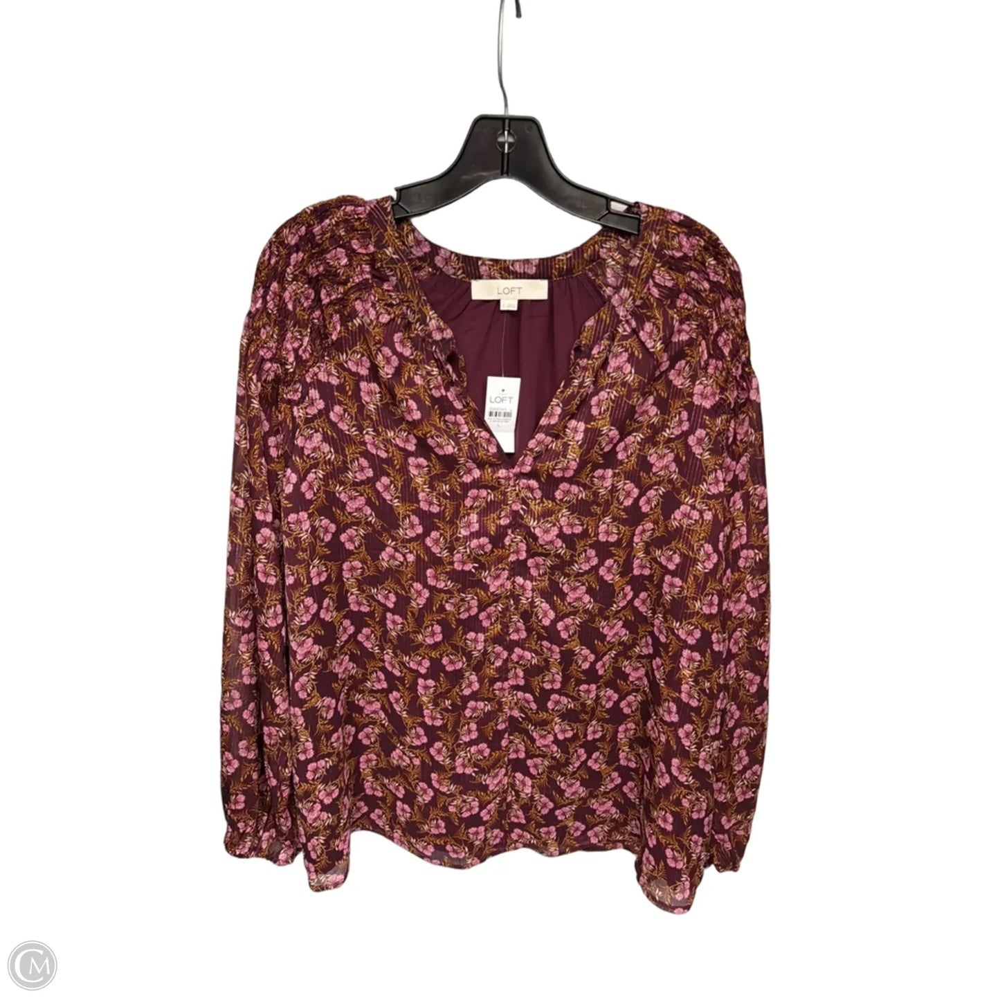 Top Long Sleeve By Loft In Red, Size: L