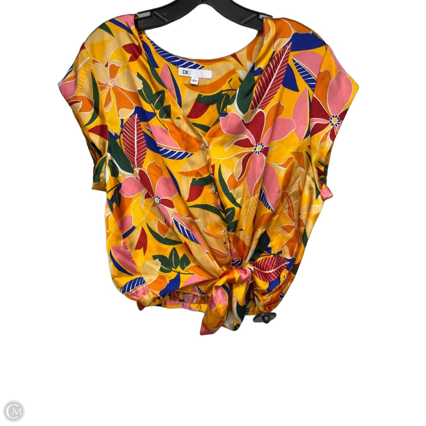 Top Short Sleeve By Dr2 In Floral Print, Size: L