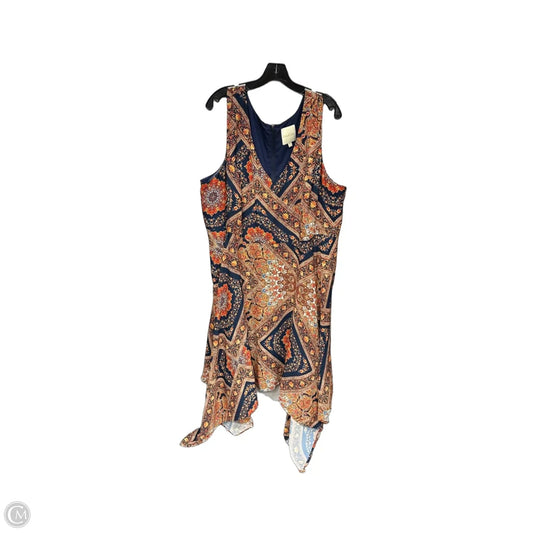 Dress Casual Midi By Modcloth In Blue & Orange, Size: 3x