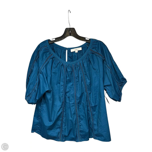 Top Short Sleeve By Loft In Blue, Size: L