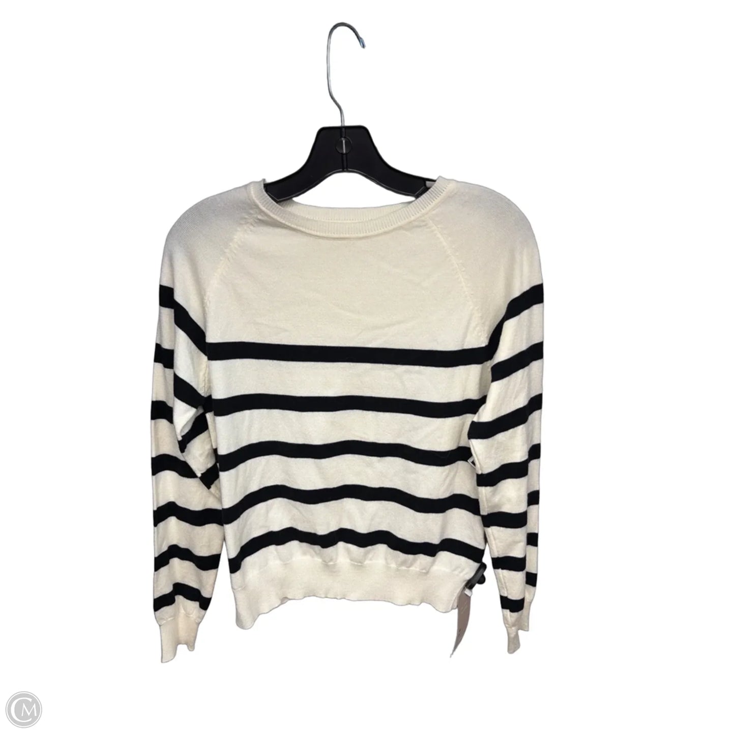 Top Long Sleeve By Emery Rose In Black & Cream, Size: M