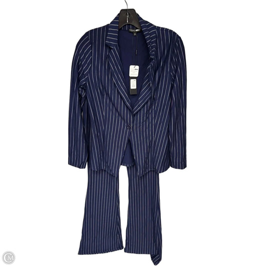 Pants Set 2pc By Fashion Nova In Blue & White, Size: M