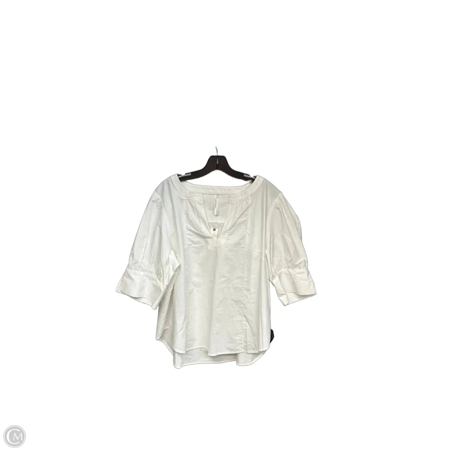 Top Short Sleeve By Anthropologie In White, Size: Xl