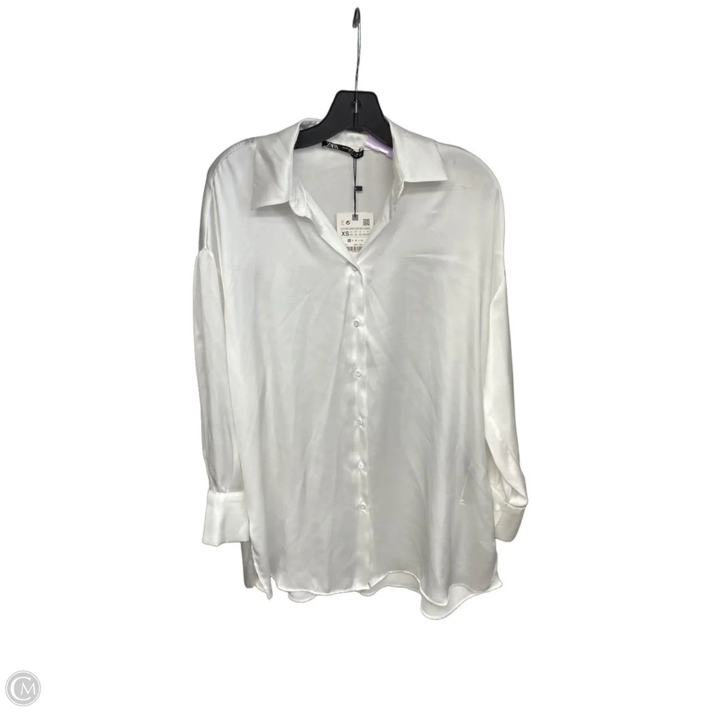 Top Long Sleeve By Zara In White, Size: Xs