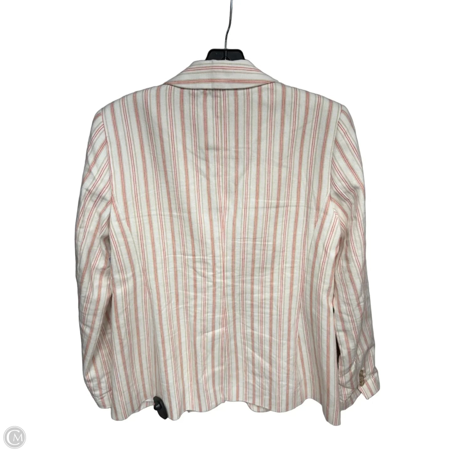 Blazer By Loft In Orange & White, Size: 8