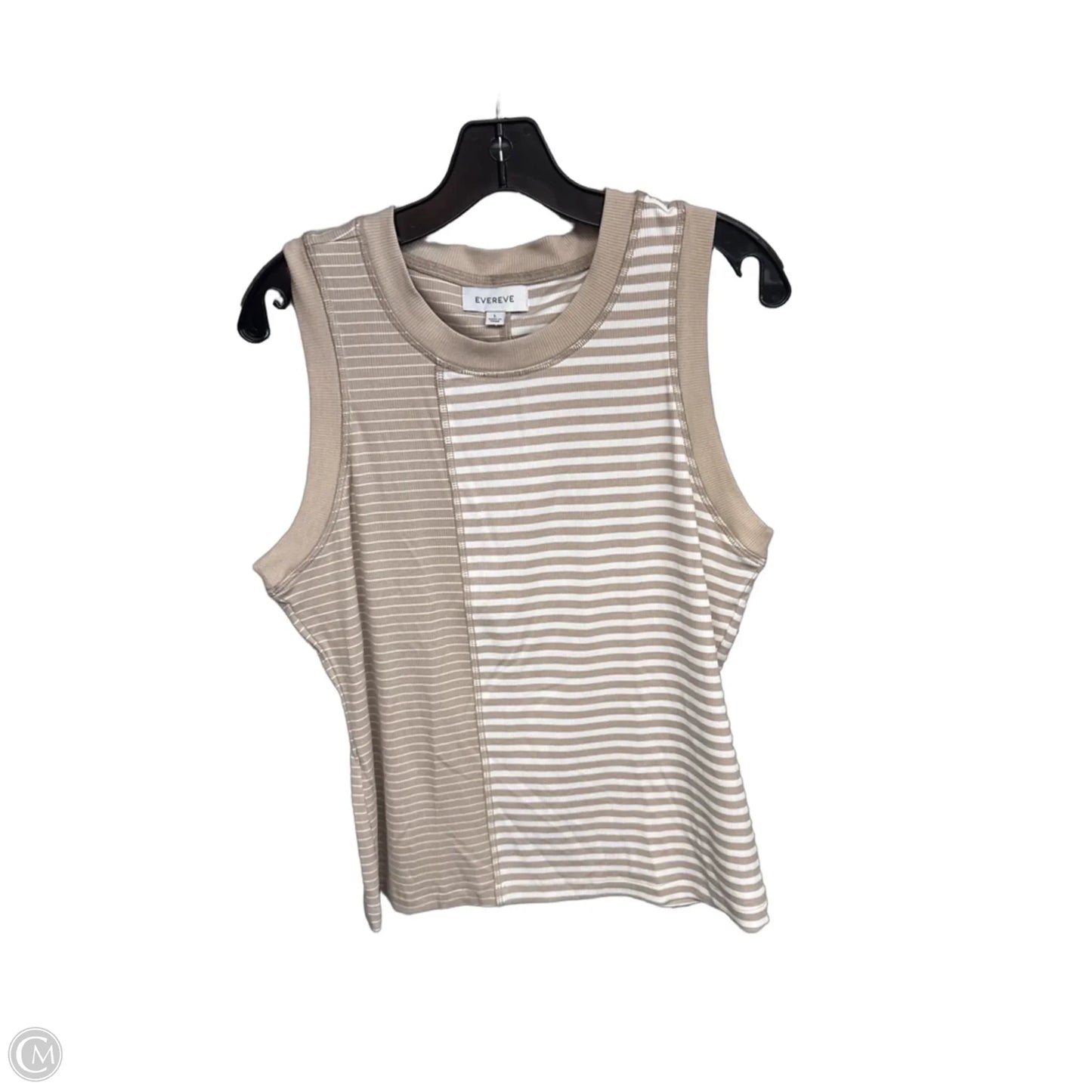 Tank Top By Evereve In Tan & White, Size: L