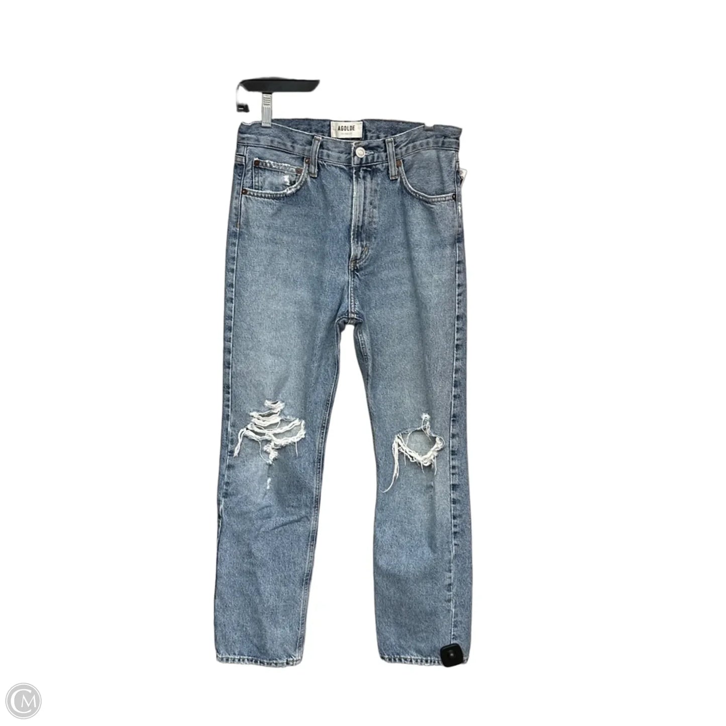 Jeans Straight By Agolde In Blue Denim, Size: 0