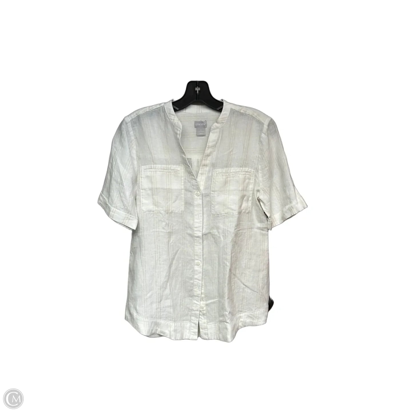 Top Short Sleeve By Chicos In White, Size: S
