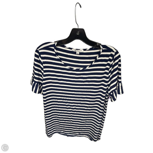 Top Short Sleeve Basic By Green Envelope In Blue & White, Size: L