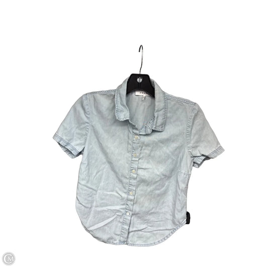 Top Short Sleeve By Frame In Blue Denim, Size: Xs