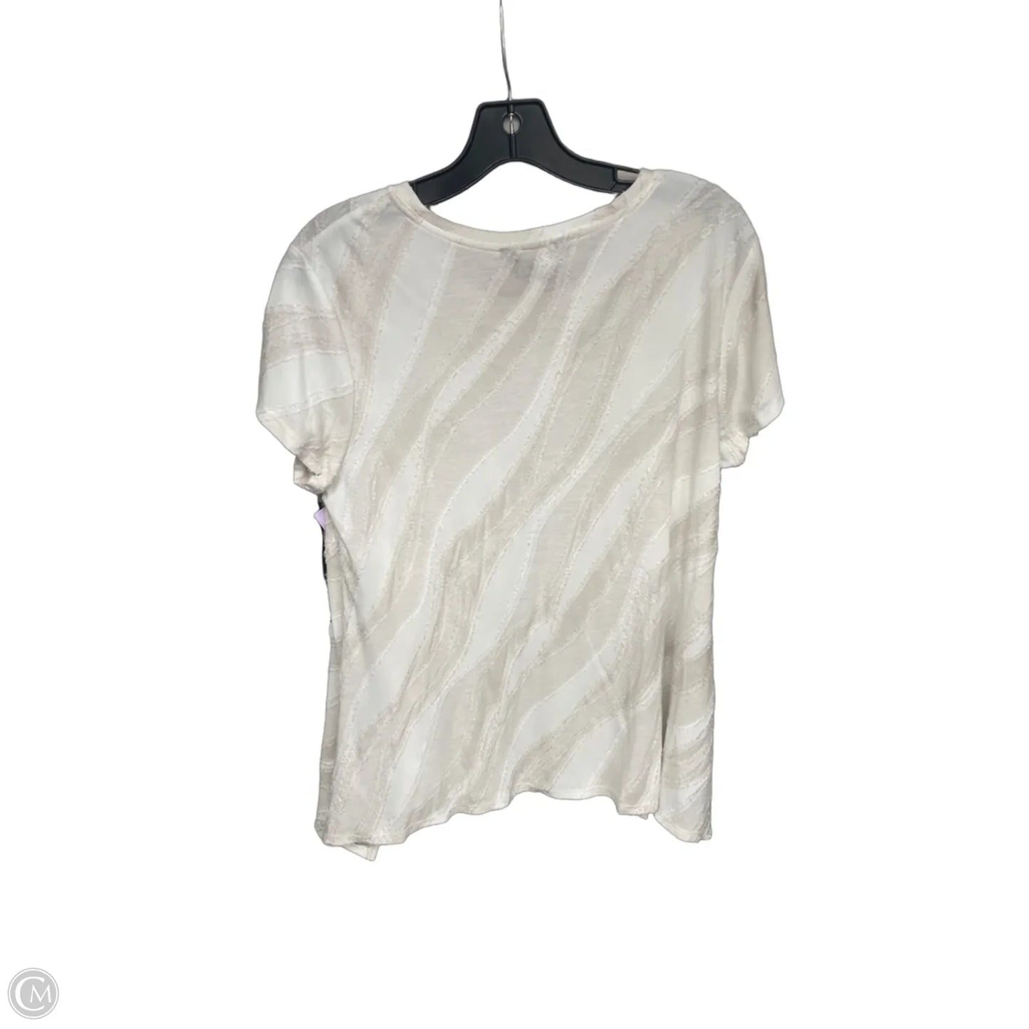Top Short Sleeve By Simply Vera In Cream, Size: L