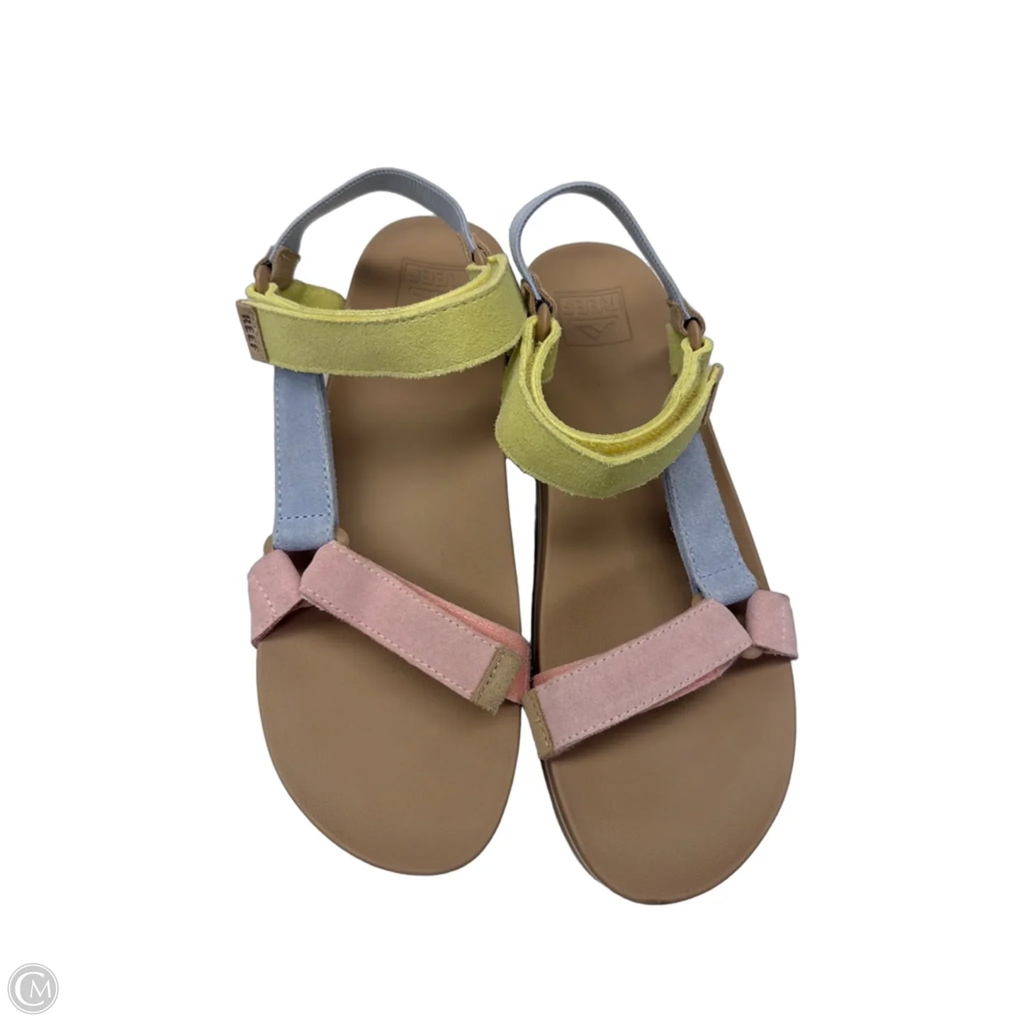 Sandals Flats By Reef In Pink & Yellow, Size: 10