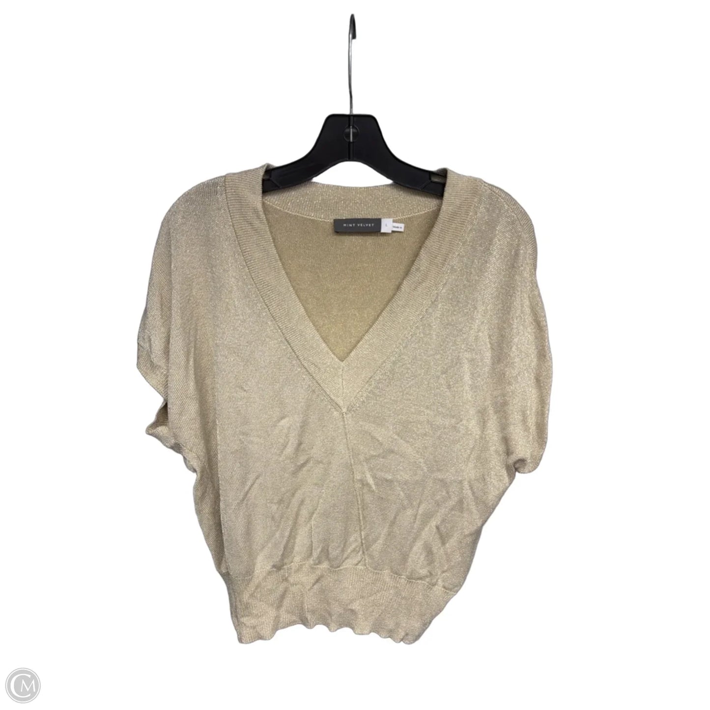 Top Short Sleeve By Clothes Mentor In Gold, Size: L