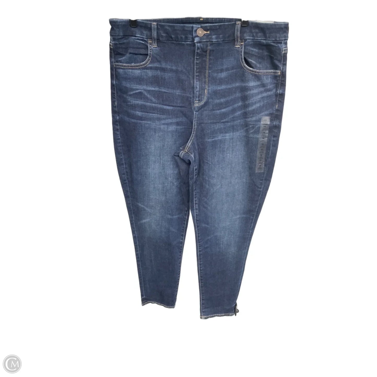 Jeans Skinny By American Eagle In Blue Denim, Size: 18