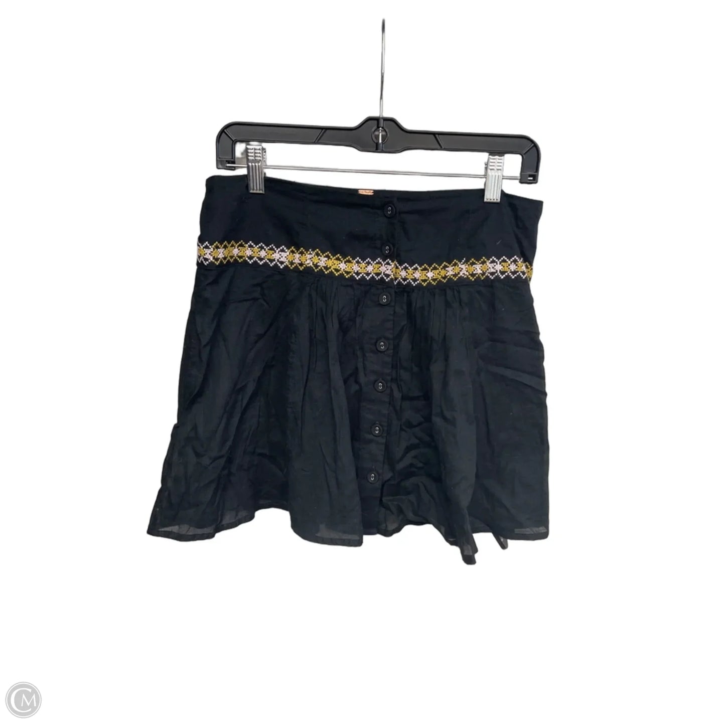 Skirt Mini & Short By Free People In Black & Yellow, Size: M