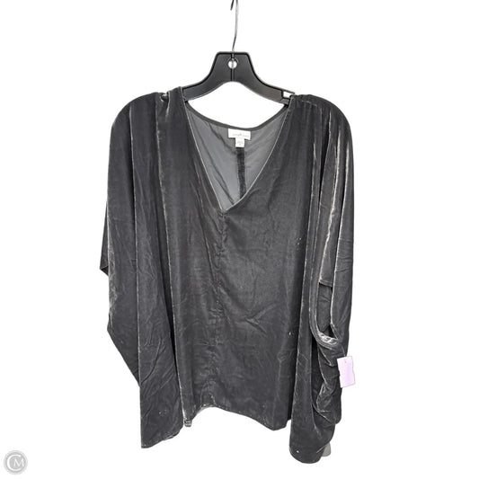 Top Short Sleeve By Pure Jill In Grey, Size: 2x