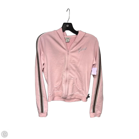 Sweatshirt Hoodie By Guess In Pink, Size: L