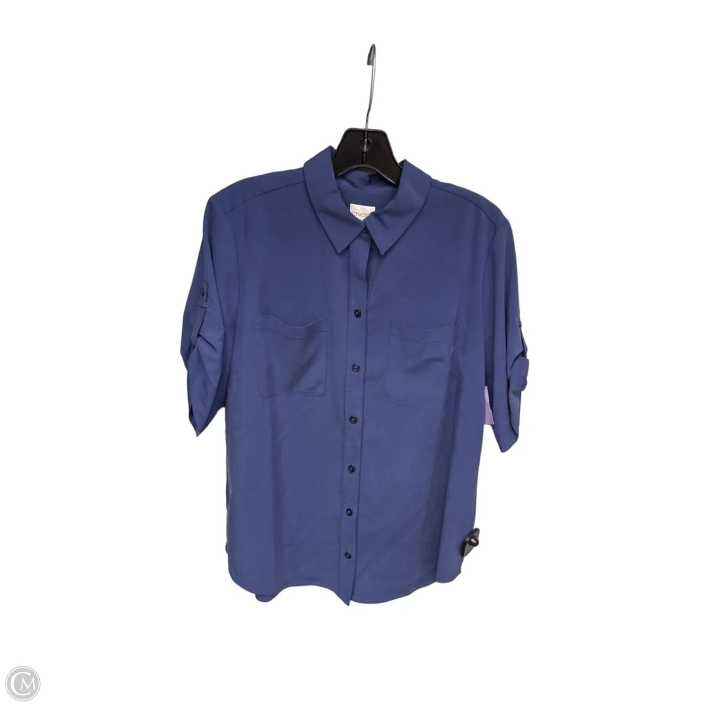 Top Short Sleeve By Chicos In Blue, Size: M