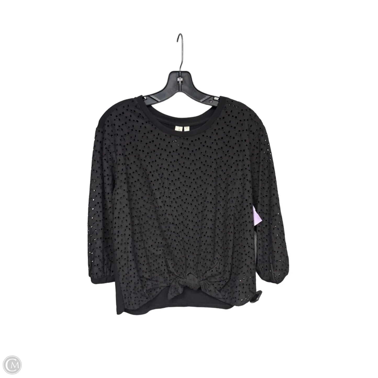 Top 3/4 Sleeve By Allison Joy In Black, Size: M