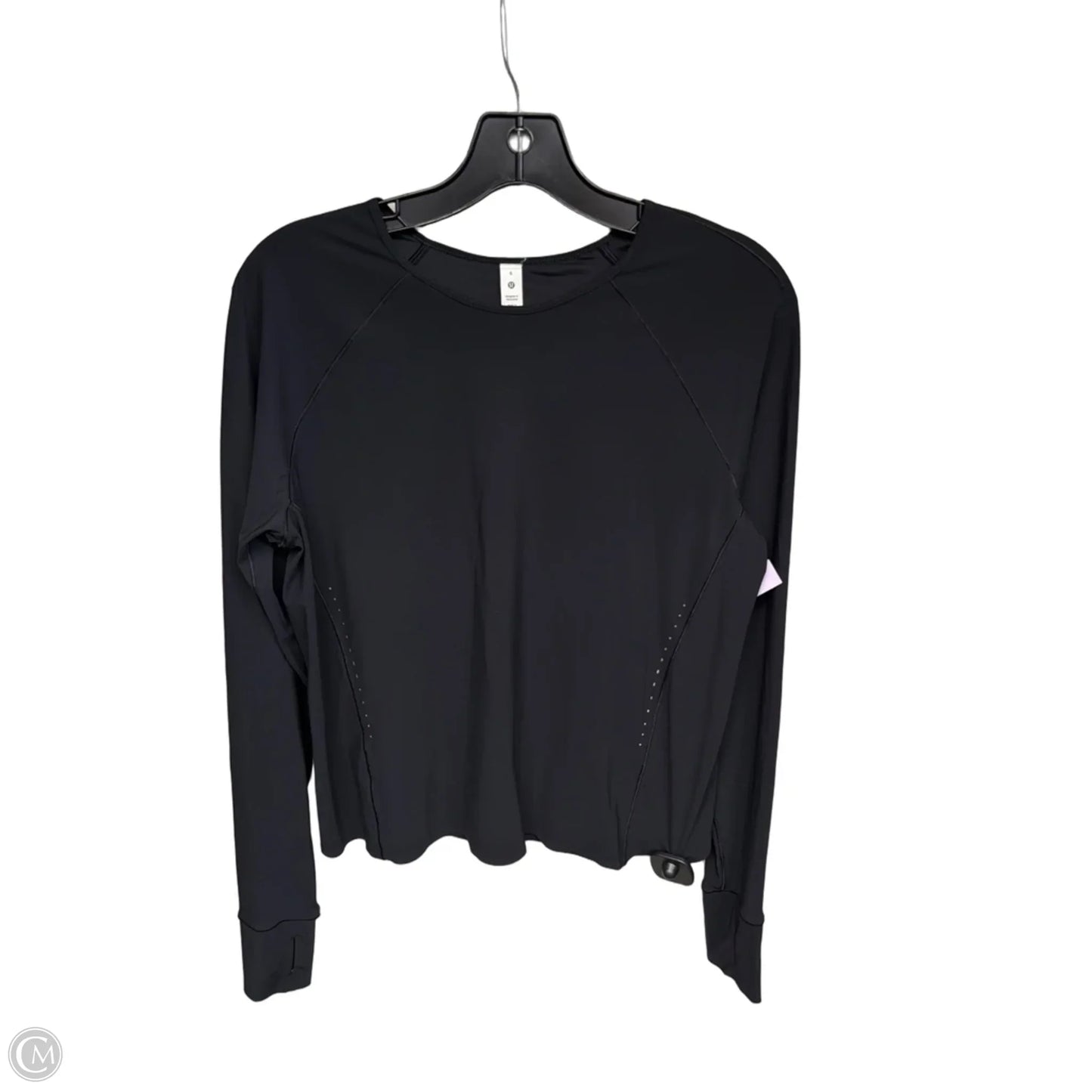 Athletic Top Long Sleeve Crewneck By Lululemon In Black, Size: 6