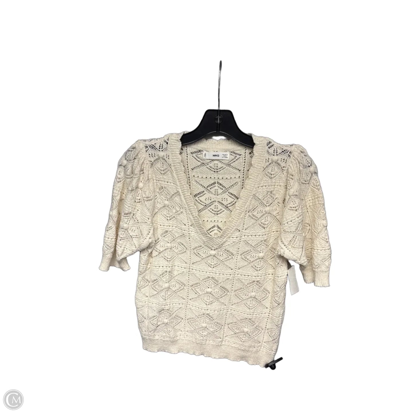 Top Short Sleeve By Mng In Cream, Size: M