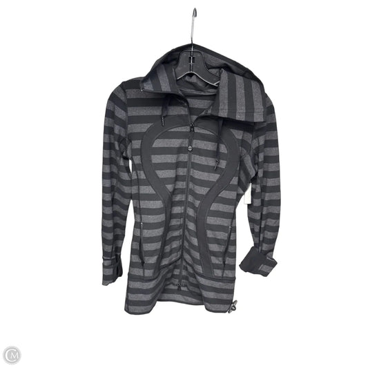 Athletic Jacket By Lululemon In Striped Pattern, Size: 6