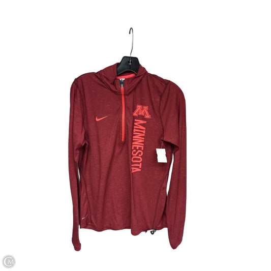 Athletic Top Long Sleeve Collar By Nike Apparel In Red, Size: M