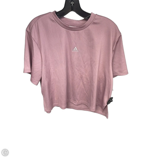 Athletic Top Short Sleeve By Adidas In Pink, Size: L
