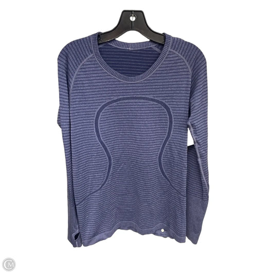 Athletic Top Long Sleeve Crewneck By Lululemon In Blue, Size: 12