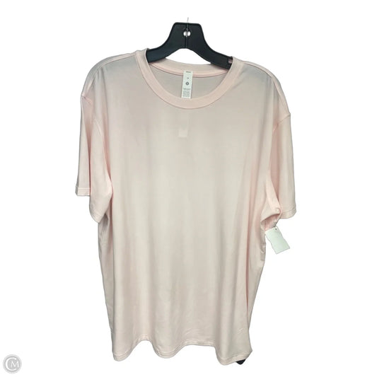 Athletic Top Short Sleeve By Lululemon In Pink, Size: 14