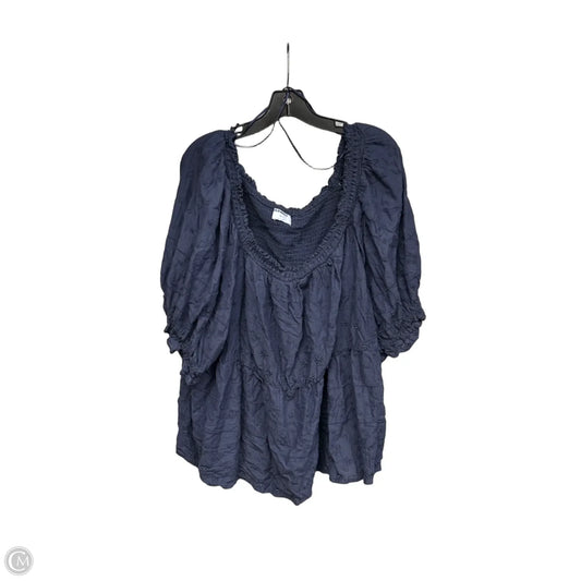 Top Short Sleeve By Old Navy In Navy, Size: 4x