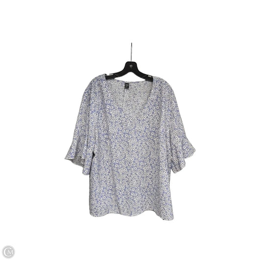 Top Short Sleeve By Shein In Purple & White, Size: 4x