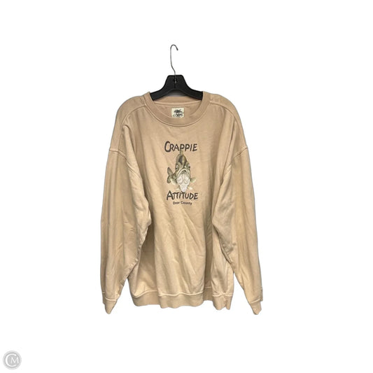 Sweatshirt Crewneck By Clothes Mentor In Tan, Size: Xl