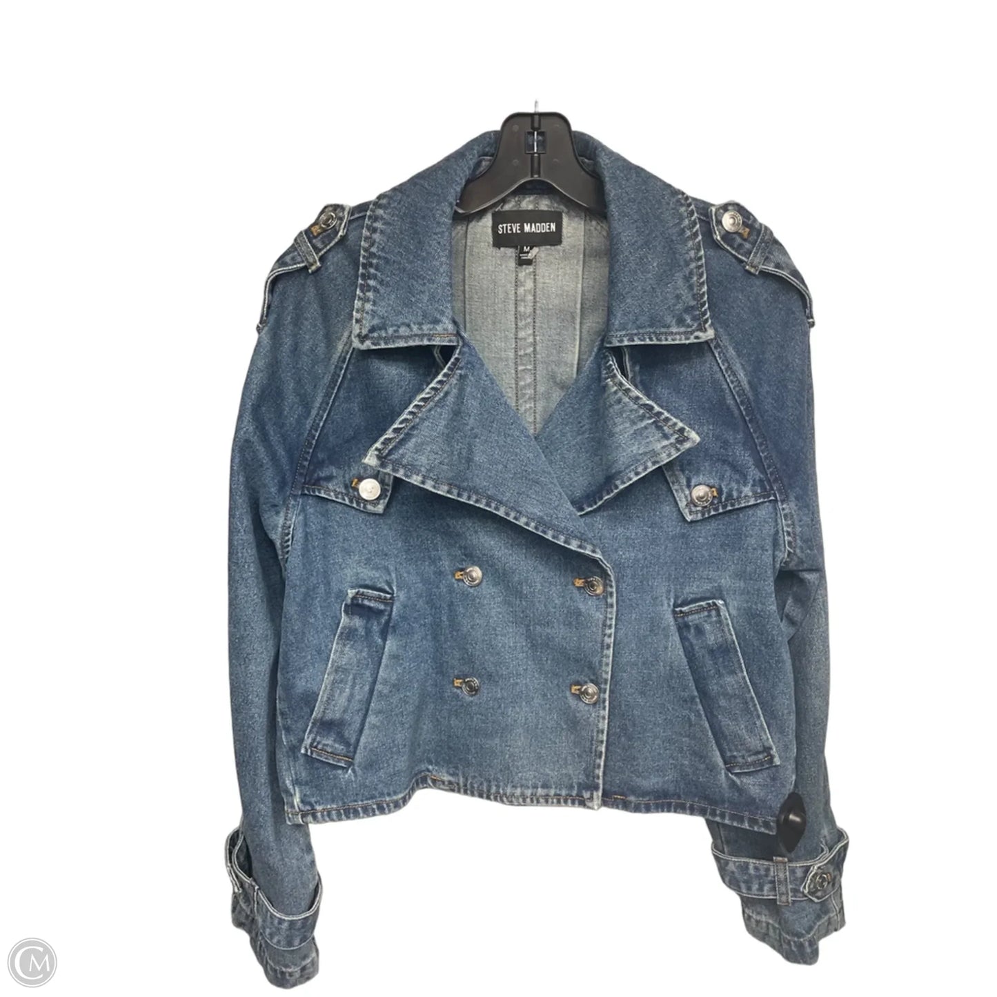 Jacket Denim By Steve Madden In Blue Denim, Size: M