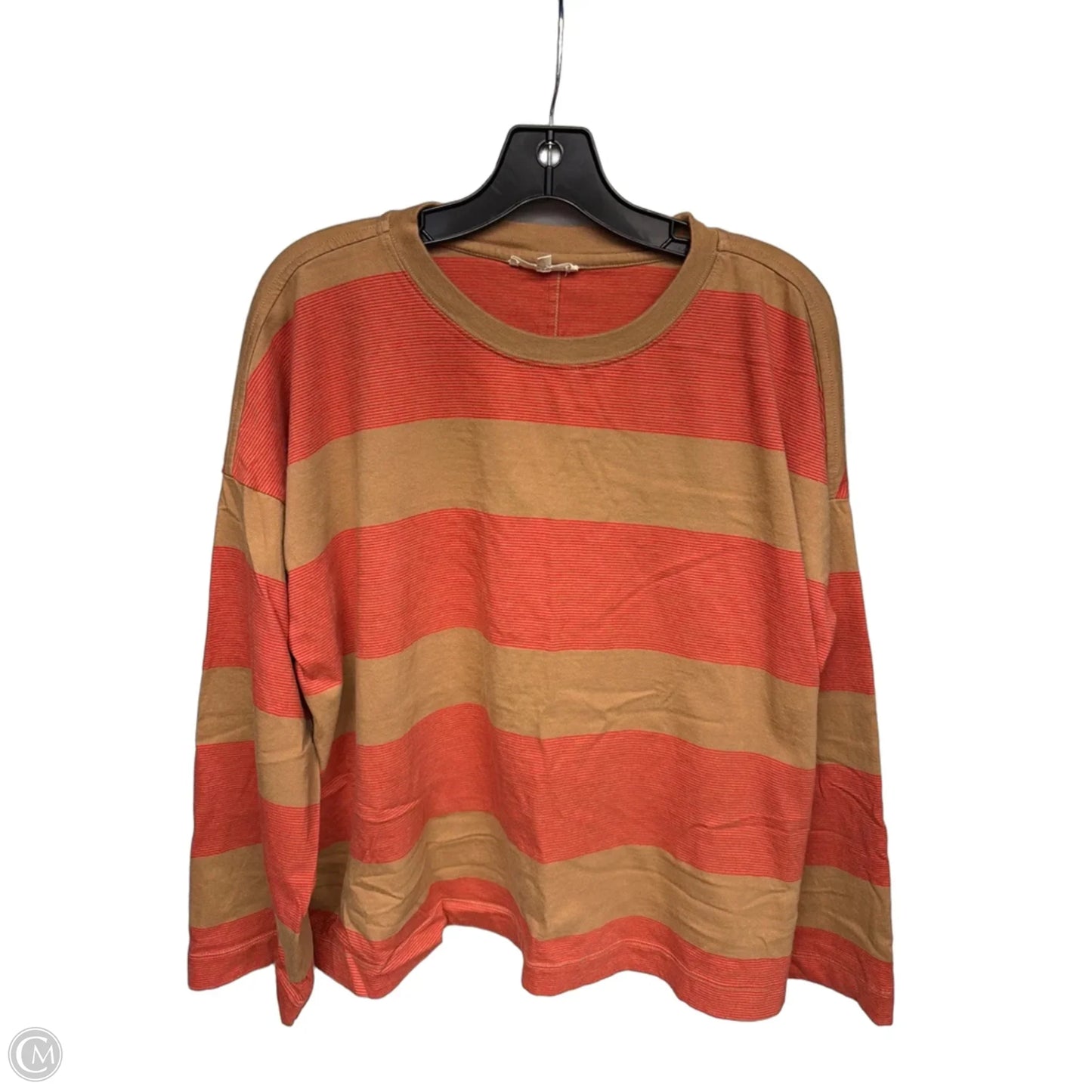 Top Long Sleeve By Madewell In Brown & Red, Size: L