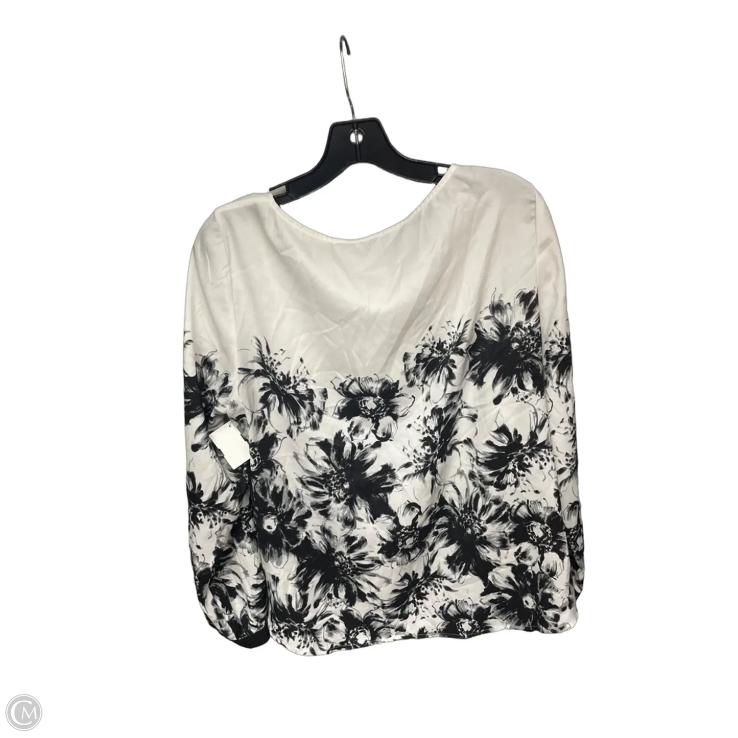 Top Long Sleeve By Ann Taylor In Black & White, Size: L