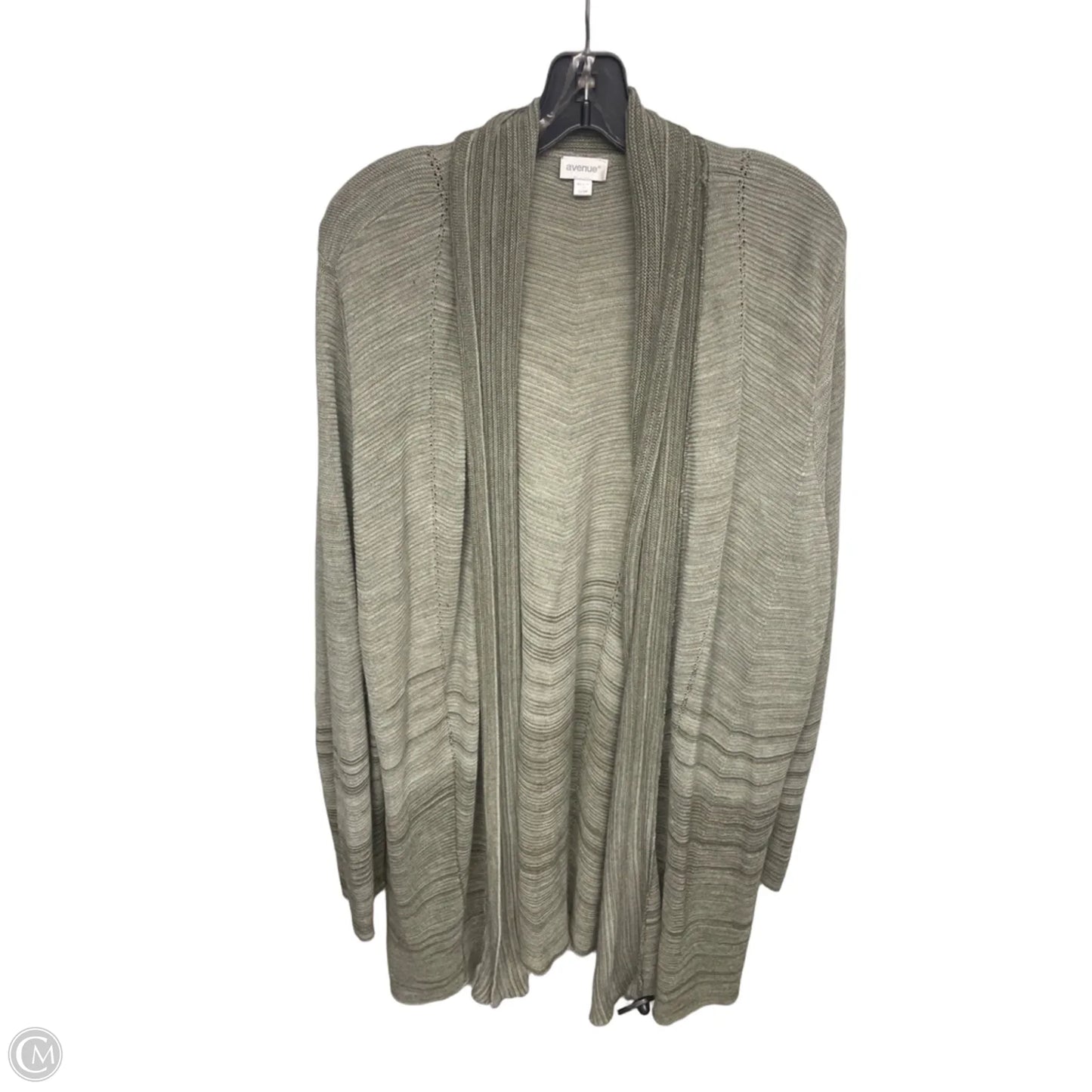 Cardigan By Avenue In Green, Size: 2x
