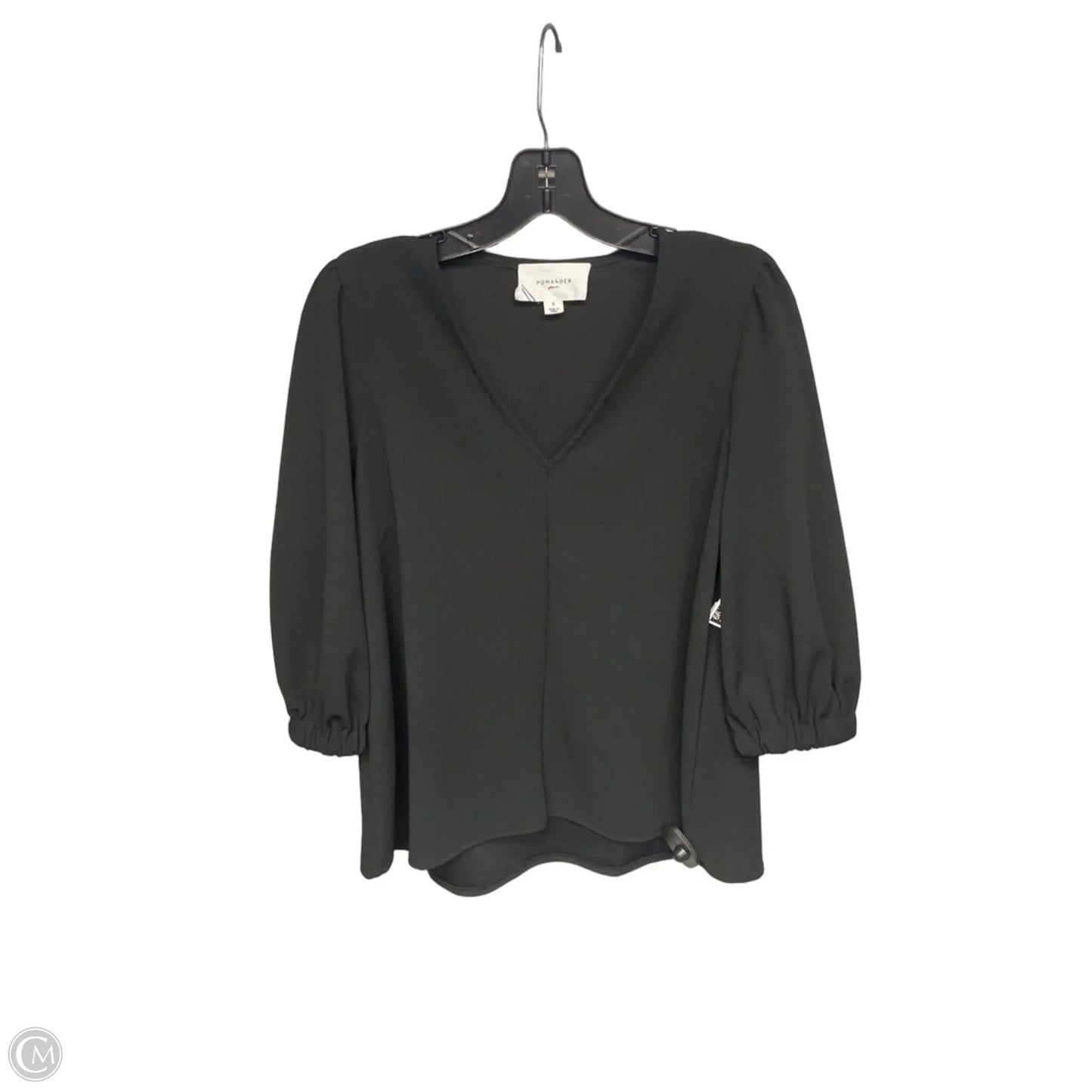 Top 3/4 Sleeve By Pomander Place In Black, Size: S